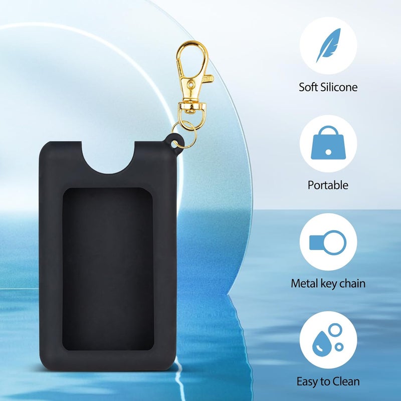 VANEST Silicone Case Compatible with Noshinku Pocket Hand Sanitizer, Protective Case with Keychain for Refillable Travel Size, Hand Sanitizer Spray Accessory (Black) - Image 4
